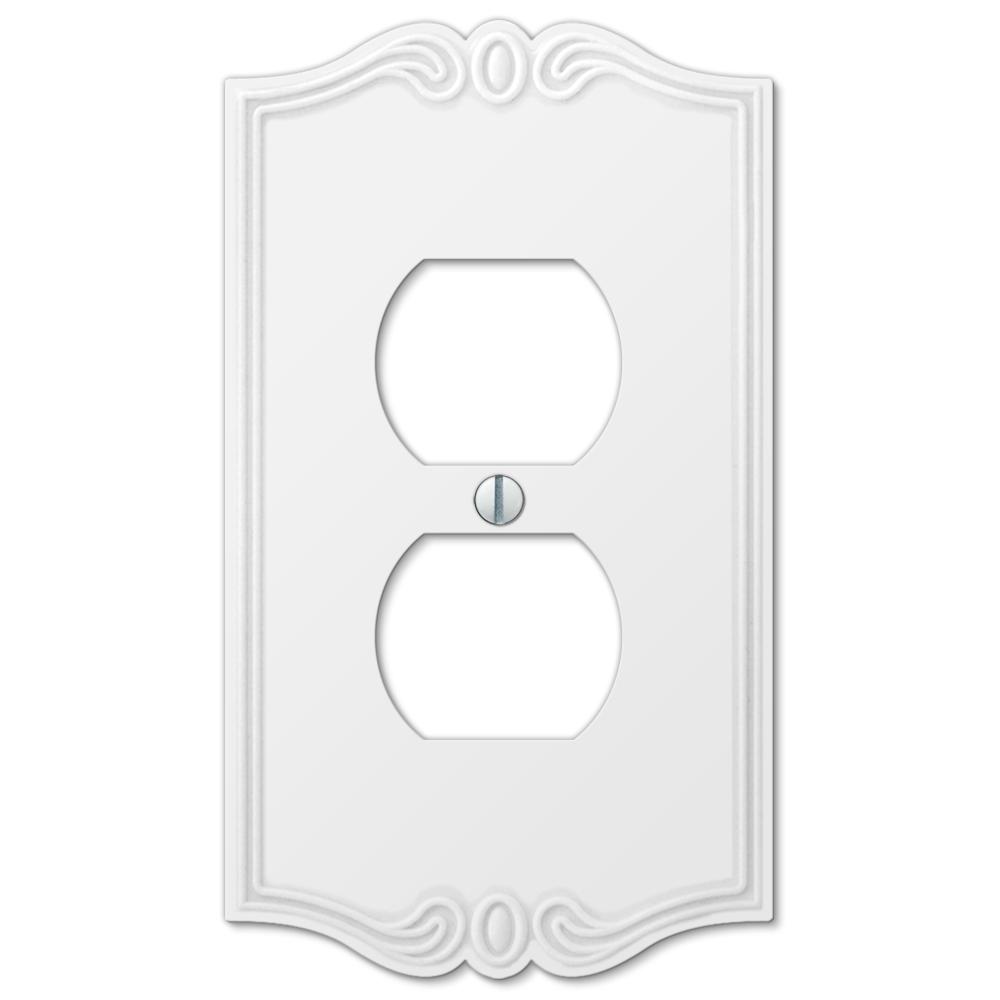 GLOCOVER GloCover 1Gang Duplex Plastic Wall Plate with Buitin