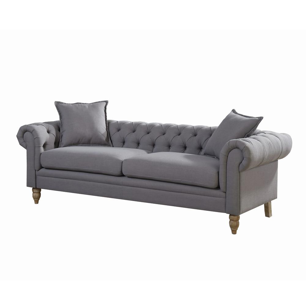 Ac Pacific Juliet 85 In Grey Linen 3 Seater Chesterfield Sofa With Round Arms The Home Depot - Grey Fabric Chesterfield Sofa Set Ac Pacific Juliet 85 In Grey Linen 3 Seater Chesterfield Sofa With Round Arms The Home Depot - Grey Fabric Chesterfield Sofa Set