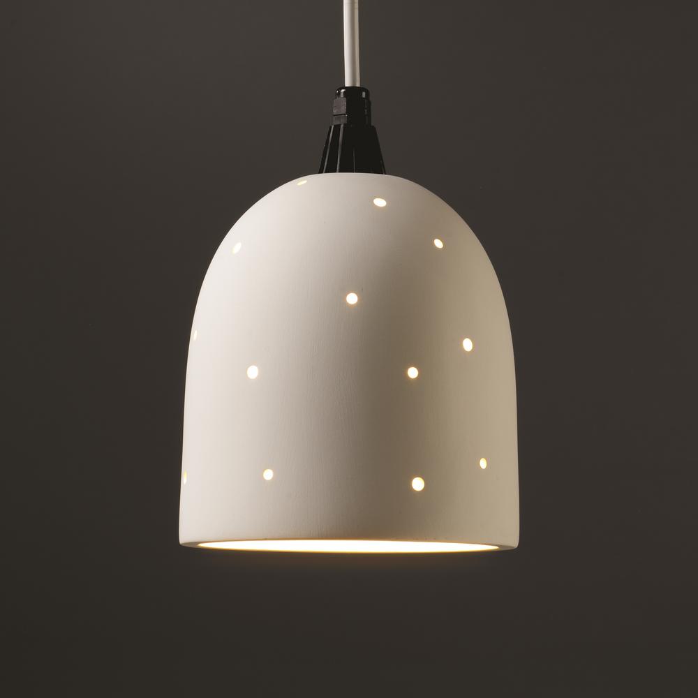 Justice Design Sun Dagger 1 Light Small Tered Holes Bell Bisque Pendant Justice Design Sun Dagger 1 Light Small Tered Holes Bell Bisque Pendant