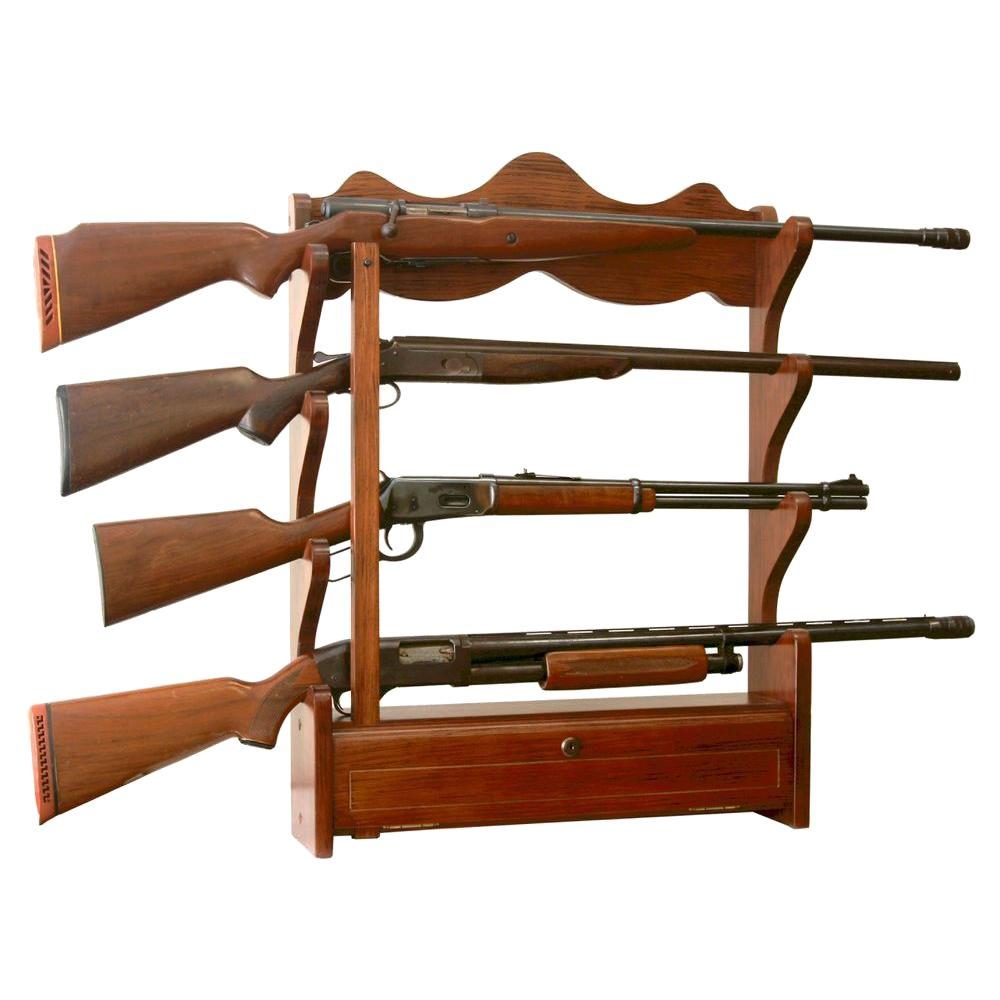 American Furniture Classics 1 00 Cu Ft 4 Gun Wall Rack 840 The Home Depot