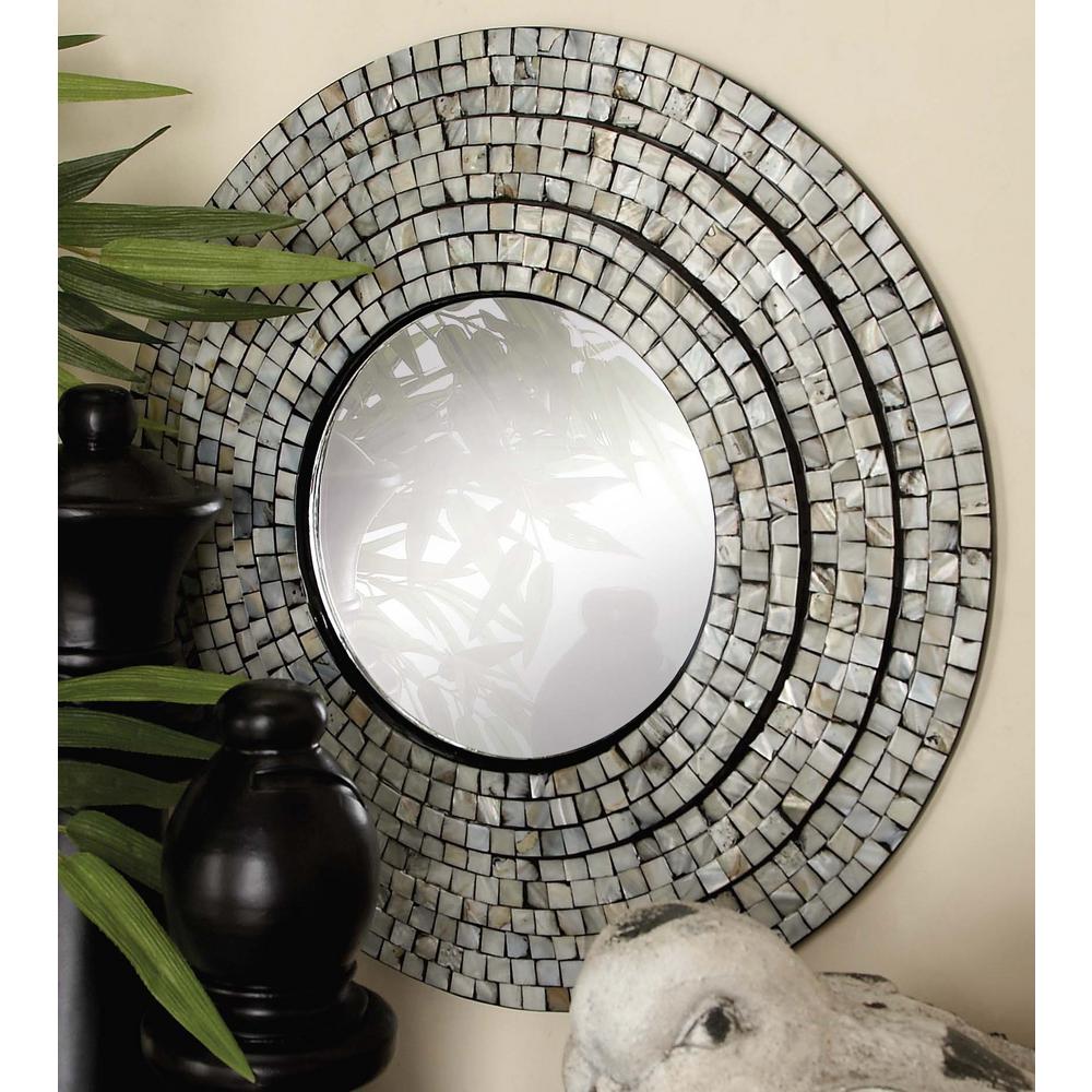 Litton Lane 2 Piece Contemporary Mother Of Pearl Mosaic Wall Mirror Litton Lane 2 Piece Contemporary Mother Of Pearl Mosaic Wall Mirror Set