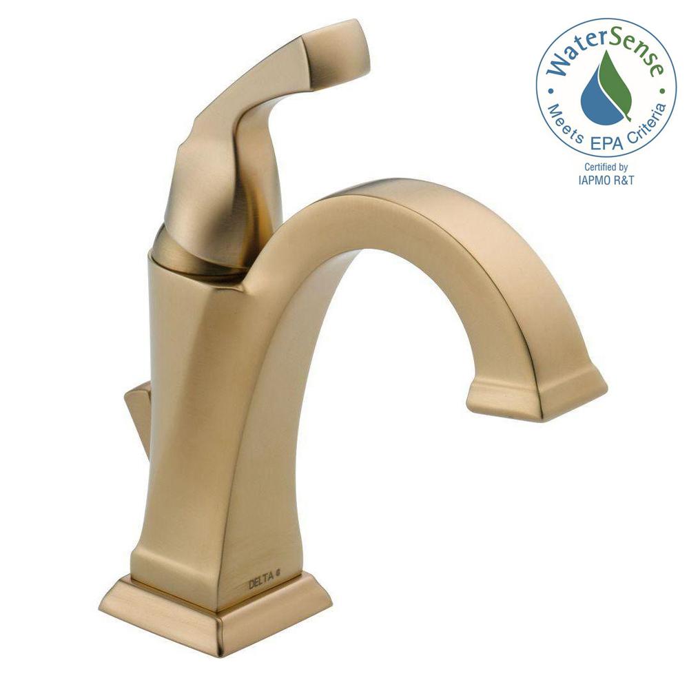Delta Dryden Single Hole Handle Bathroom Faucet With Metal Delta Dryden Single Hole Handle Bathroom Faucet With Metal Drain Embly In Champagne Bronze