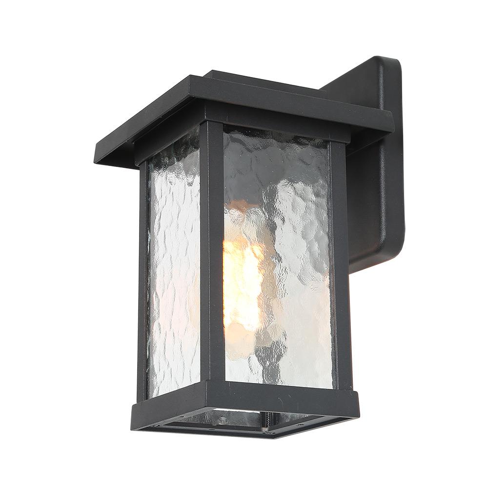Lnc 1 Light Black 4 7 In Outdoor Wall Lantern Textured Glass Sconce