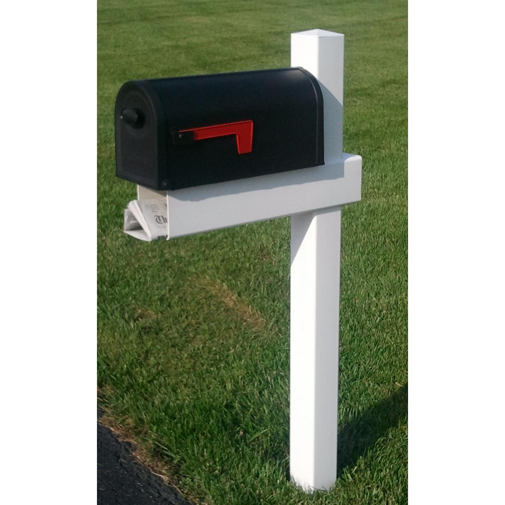 The Handy Post 54 3 8 In Adjule Arm Mailbox Sleeve Kit The Handy Post 54 3 8 In Adjule Arm Mailbox Sleeve Kit White With X Large Newspaper Holder Hp 1w Home Depot