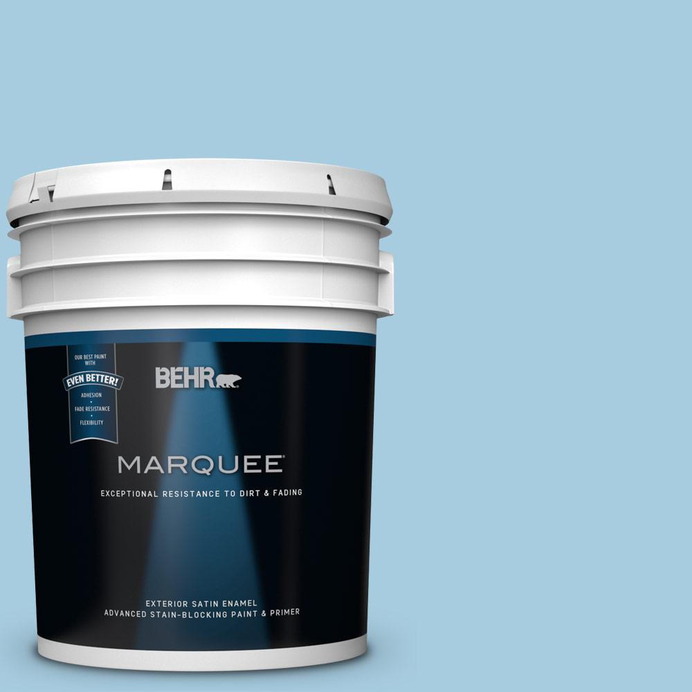 BEHR MARQUEE 5 gal M490 2 Carefree Sky Satin Enamel Exterior Paint