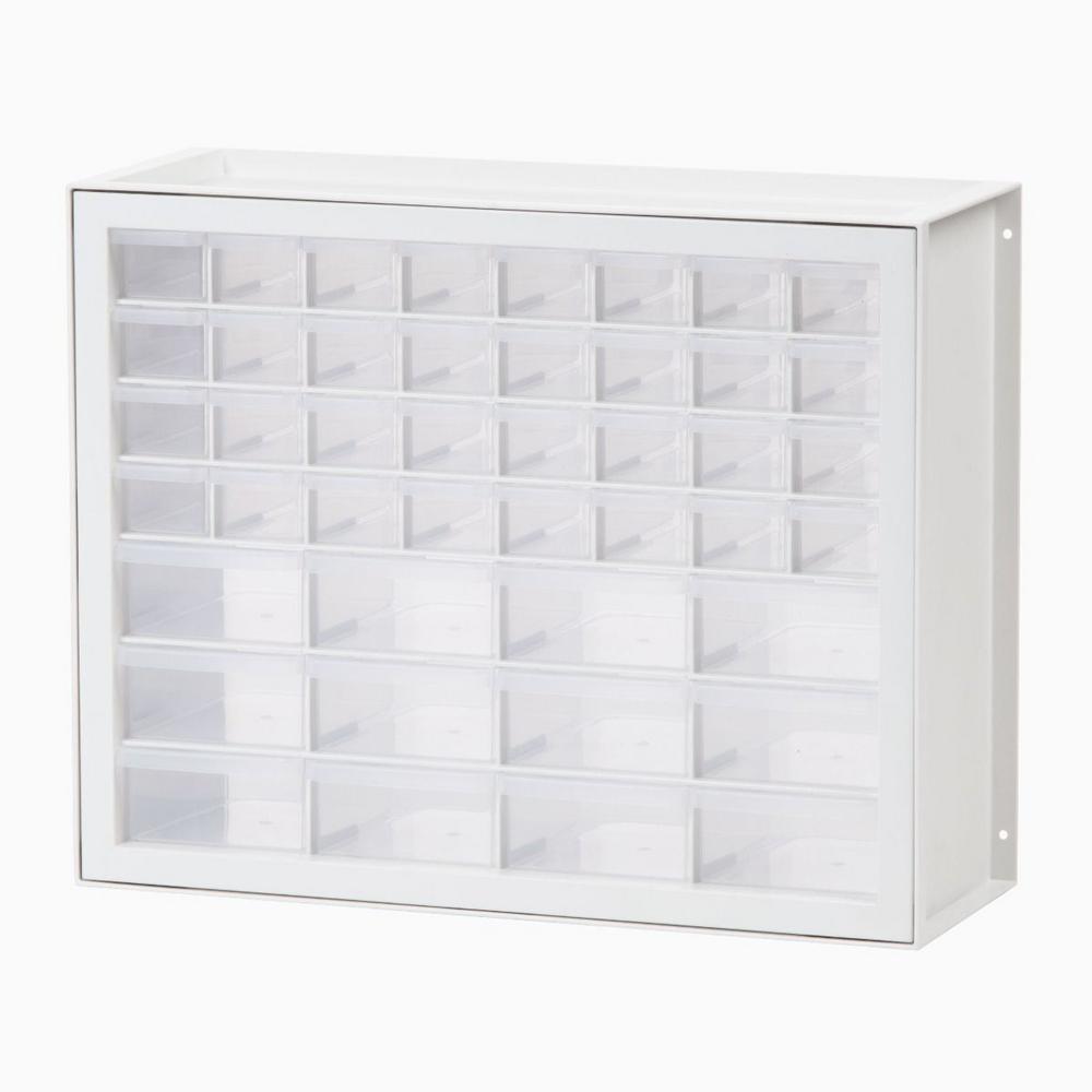 Iris 7 In L X 19 5 In W X 15 5 In H Clear White Plastic 44 Drawer Craft Garage Workshop Storage Cabinet 2 Pack 2 X 587633 The Home Depot