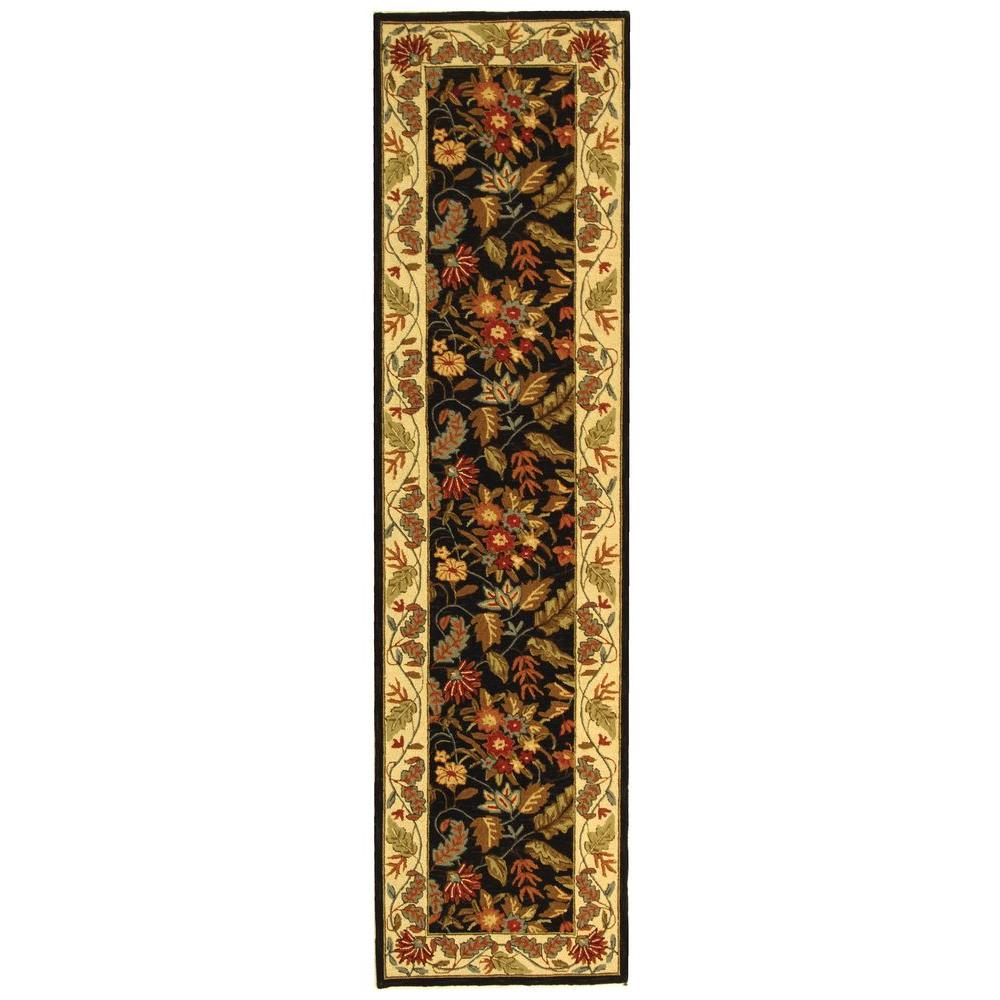 Safavieh Chelsea Black 2 ft. 6 in. x 12 ft. Rug RunnerHK141B212 The