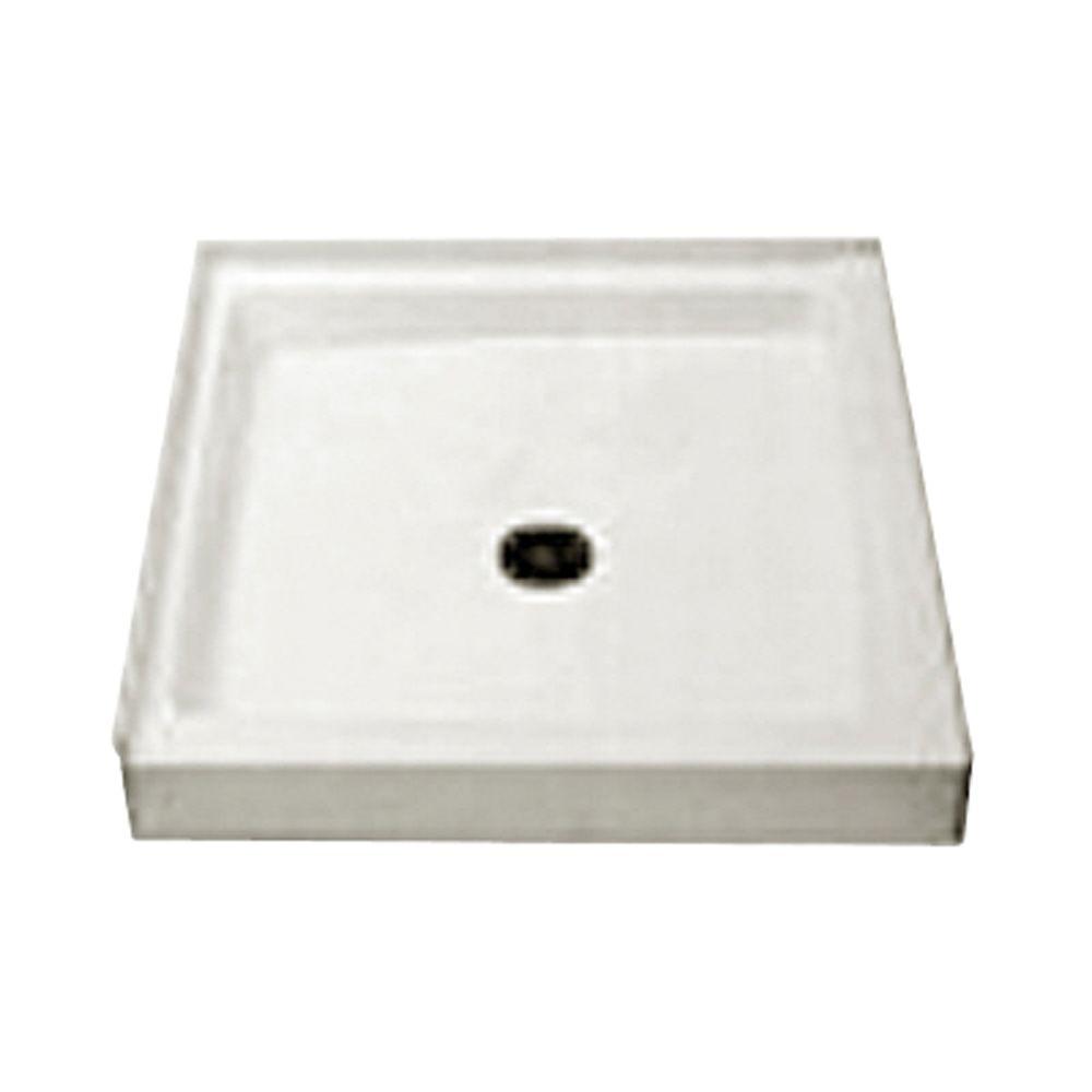 FIAT Cascade 36 in. x 36 in. Double Threshold Shower Floor in White