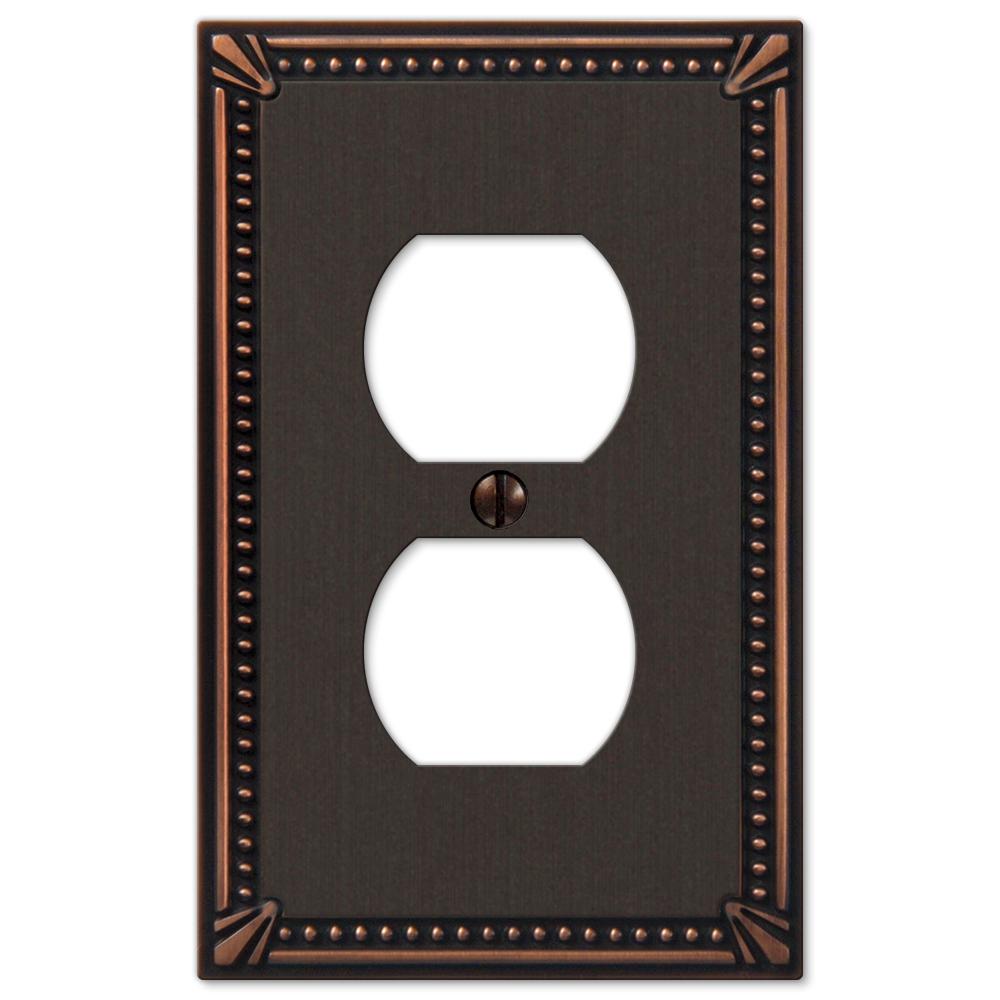 Amerelle Imperial Bead 1Duplex Wall Plate, Aged Bronze74DDB The Home Depot