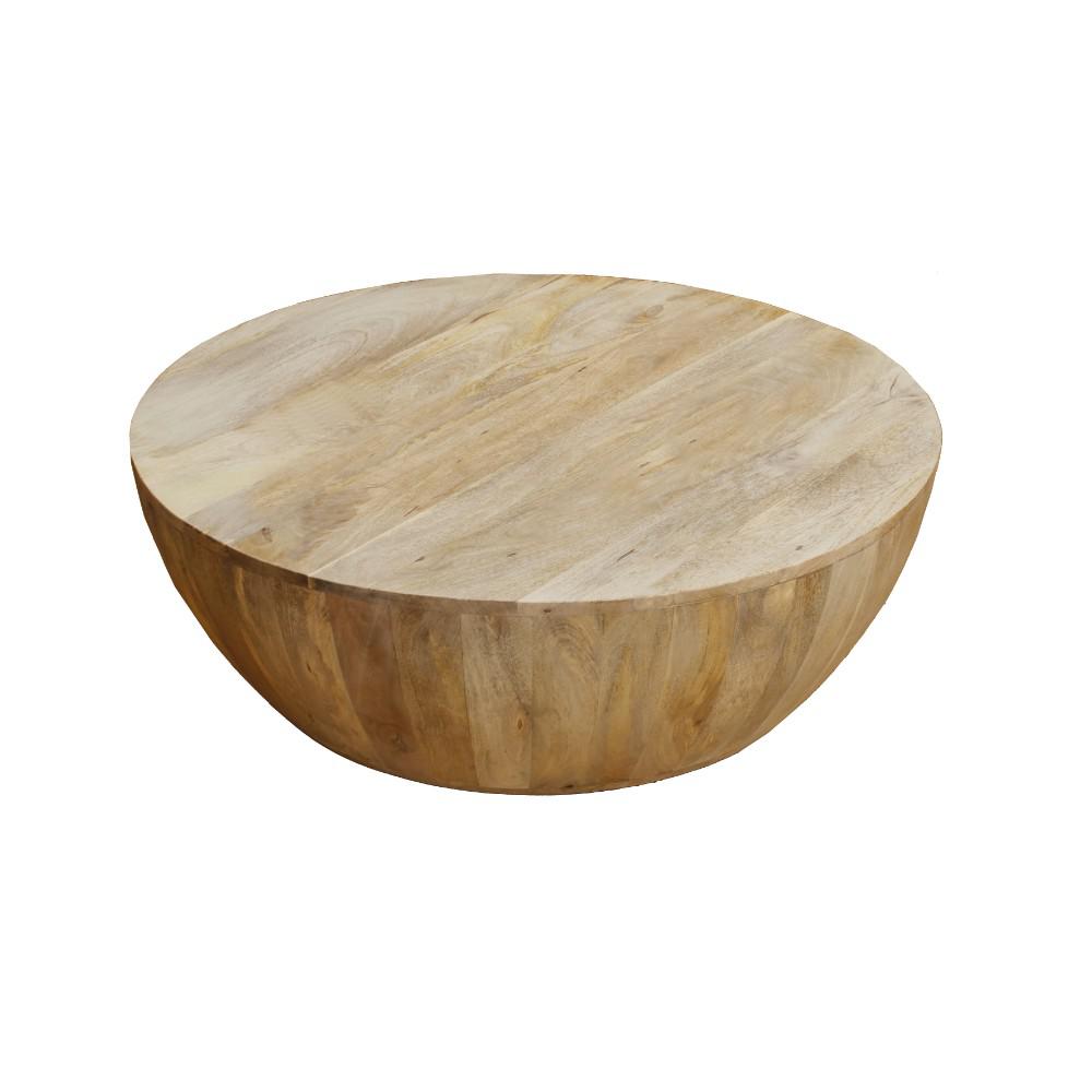 The Urban Port Light Brown Mango Wood Coffee Table In Round Shape The Urban Port Light Brown Mango Wood Coffee Table In Round Shape Upt 32181 Home Depot