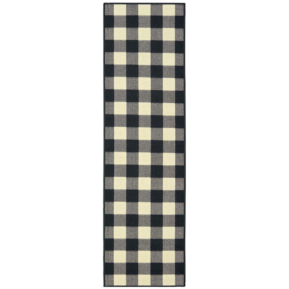 Unbranded Sienna Buffalo Check BlackIvory 2 ft. 3 in. x 7 ft. 6 in
