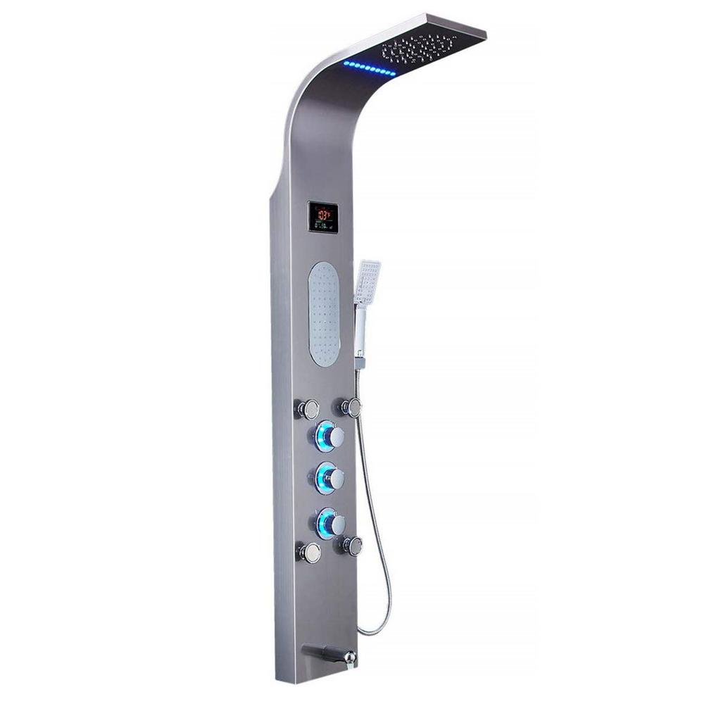 ELLO&ALLO 55 in. 5Jet Shower Panel System with LED Rainfall Mist