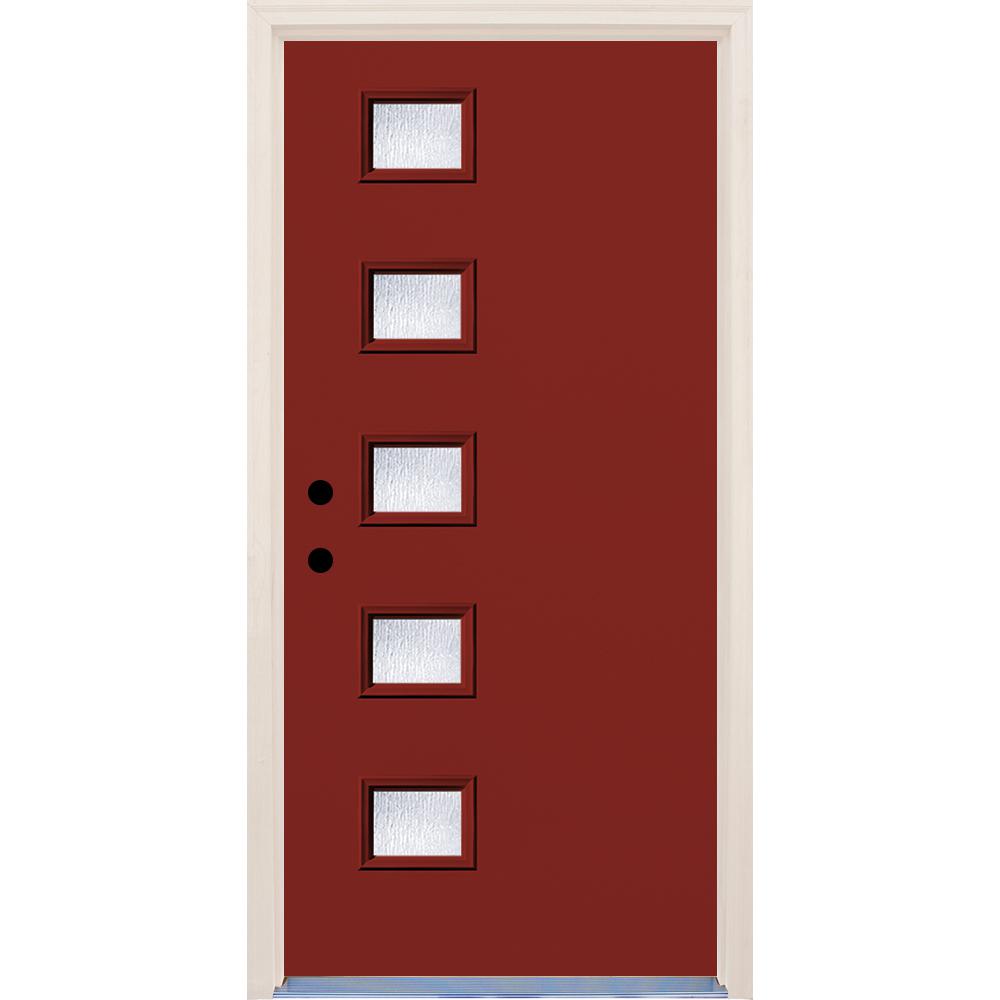 red front door modern 36 in 80 righthand cordovan lite rain glass painted red righthandinswing up builders choice exterior doors red front door modern 36 in 80 righthand cordovan lite rain glass painted red righthandinswing up builders choice exterior doors