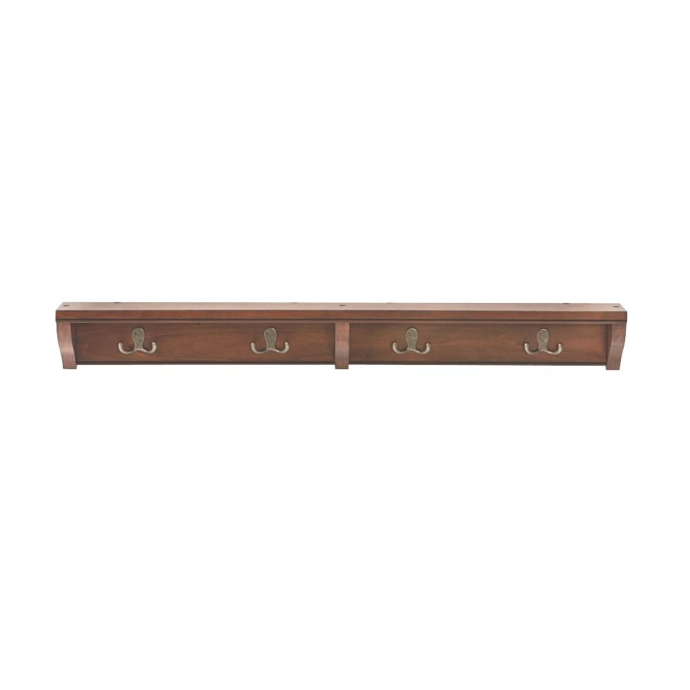 Wall Mounted Hooks Shelving Storage Organization The Home Depot D 4 Hook Sequoia Mudroom Decorative Shelf