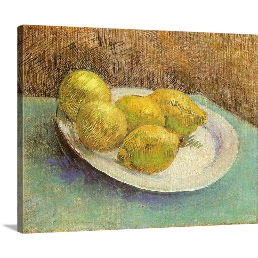 Greatbigcanvas Still Life With Lemons On A Plate By Vincent Van Gogh Canvas Wall Art 1936147 24 30x24 The Home Depot