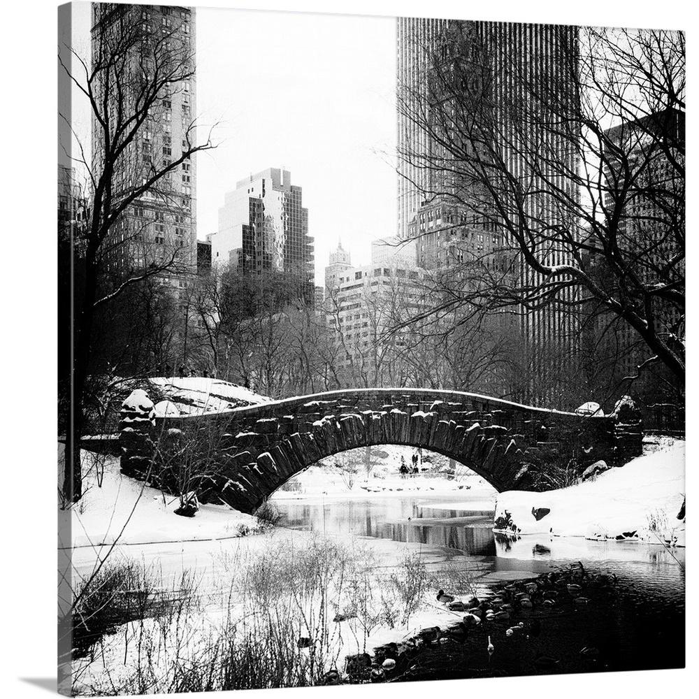 Greatbigcanvas New York City Central Park Under Snow By Philippe Hugonnard Canvas Wall Art 2377644 24 24x24 The Home Depot