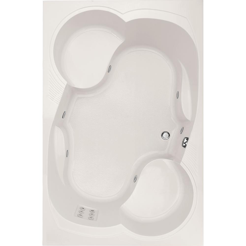 Hydro Systems Makyla 75 in. x 48 in. Rectangular Drop-in Air Bath and Whirlpool Bathtub in White For Sale