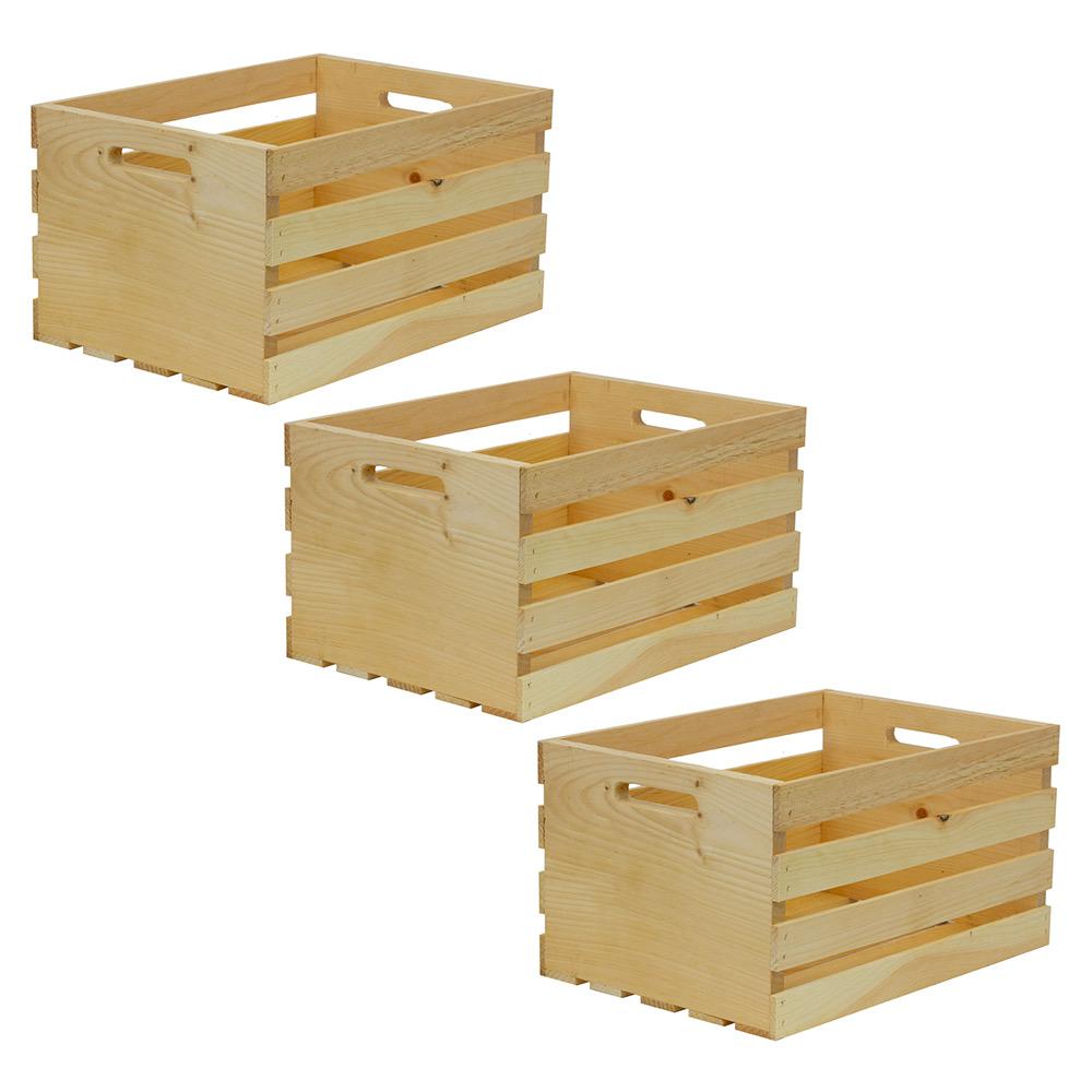 Crates & Pallet 18 in. x 12.5 in. x 9.5 in. Large Wood Crate (3Pack)94640 The Home Depot