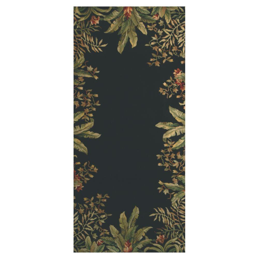 Home Decorators Collection Emerald Black 2 ft. 6 in. x 8 ft. Rug Runner