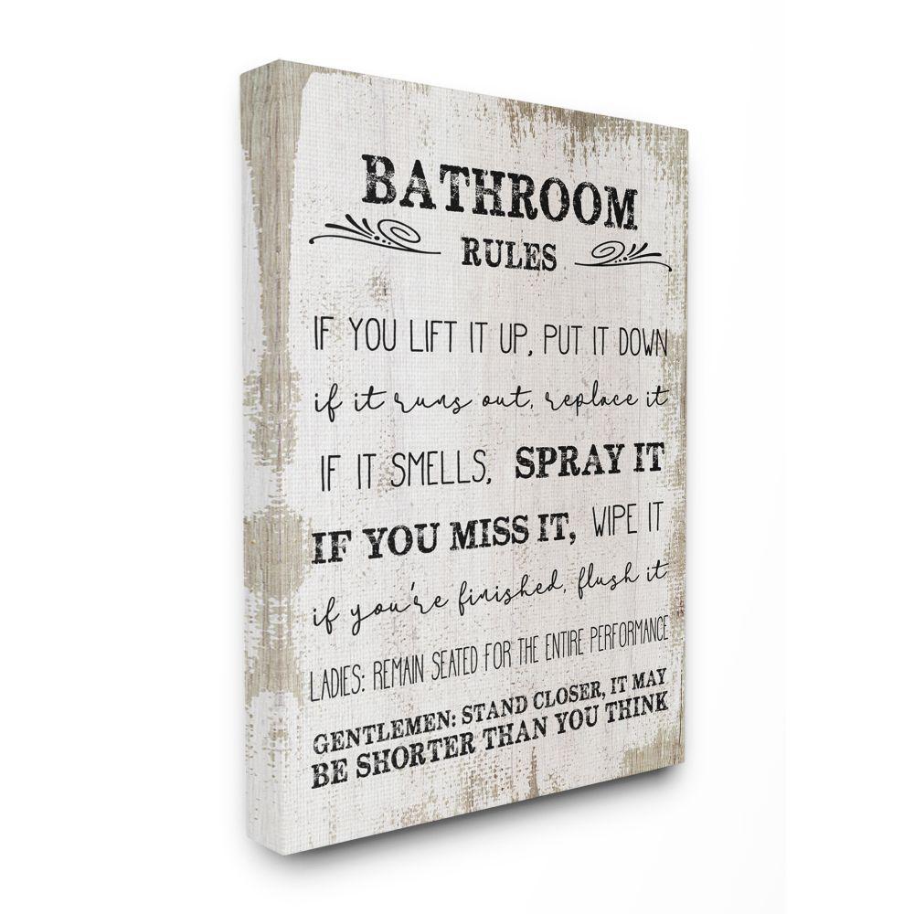 Stupell Industries 16 In X 20 Bathroom Rules Wood By Daphne Stupell Industries 16 In X 20