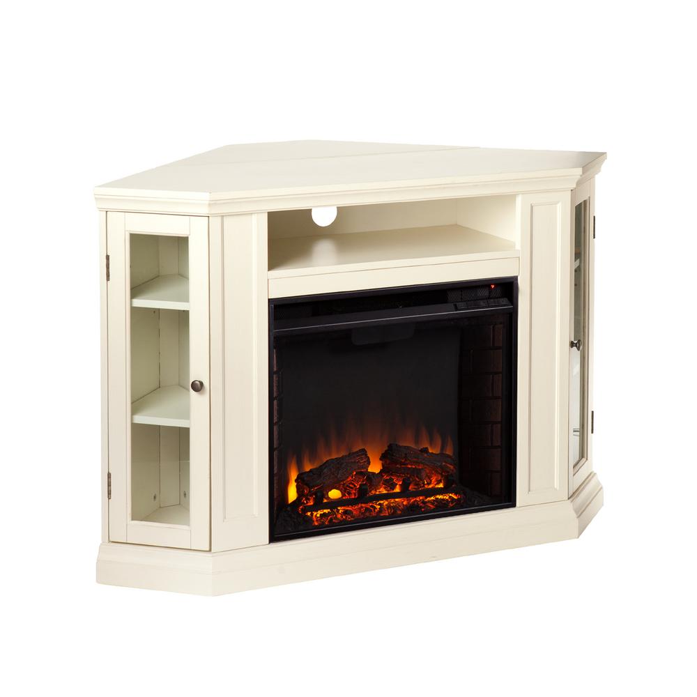 Hudson 48 In W Convertible Media Electric Fireplace In Ivory