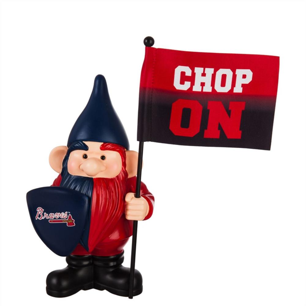 Evergreen 10 in. x 6 in. Atlanta Braves MLB Garden Gnome with Team Flag ...