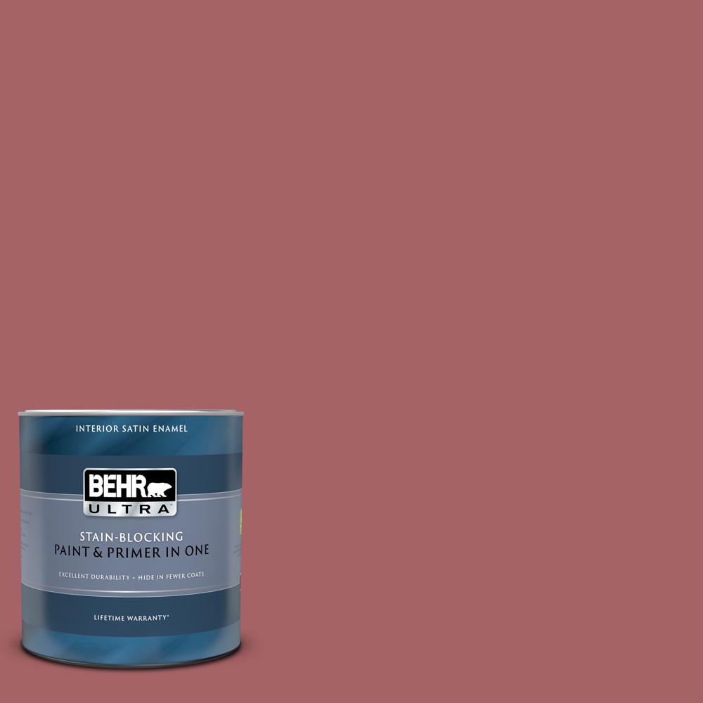 Behr Ultra 1 Qt Ppu1 06 Rose Marquee Satin Enamel Interior Paint