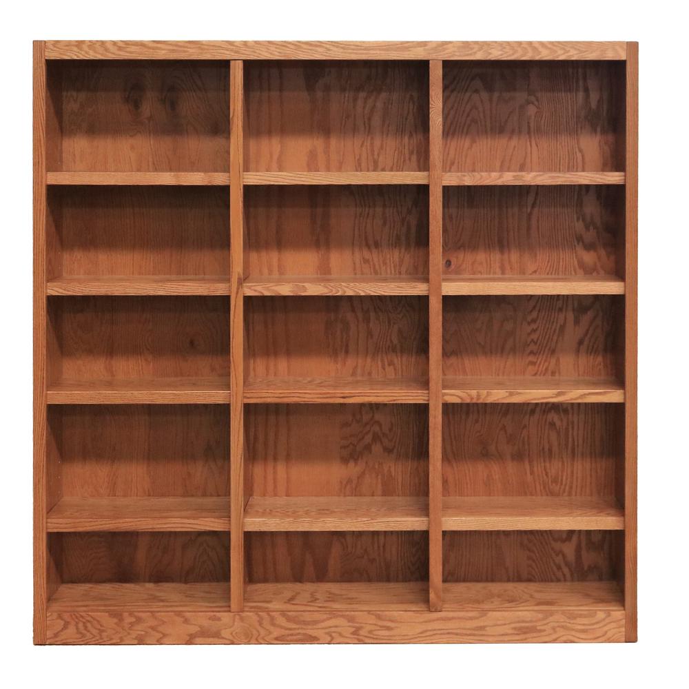 Concepts In Wood 72 In Dry Oak Wood 15 Shelf Standard Bookcase