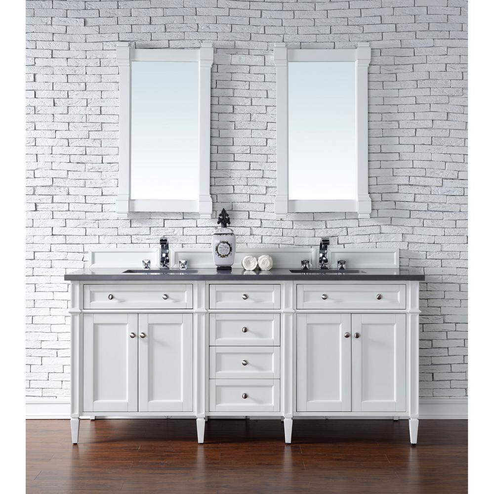 James Martin Vanities Brittany 72 in. Single Vanity in Bright White