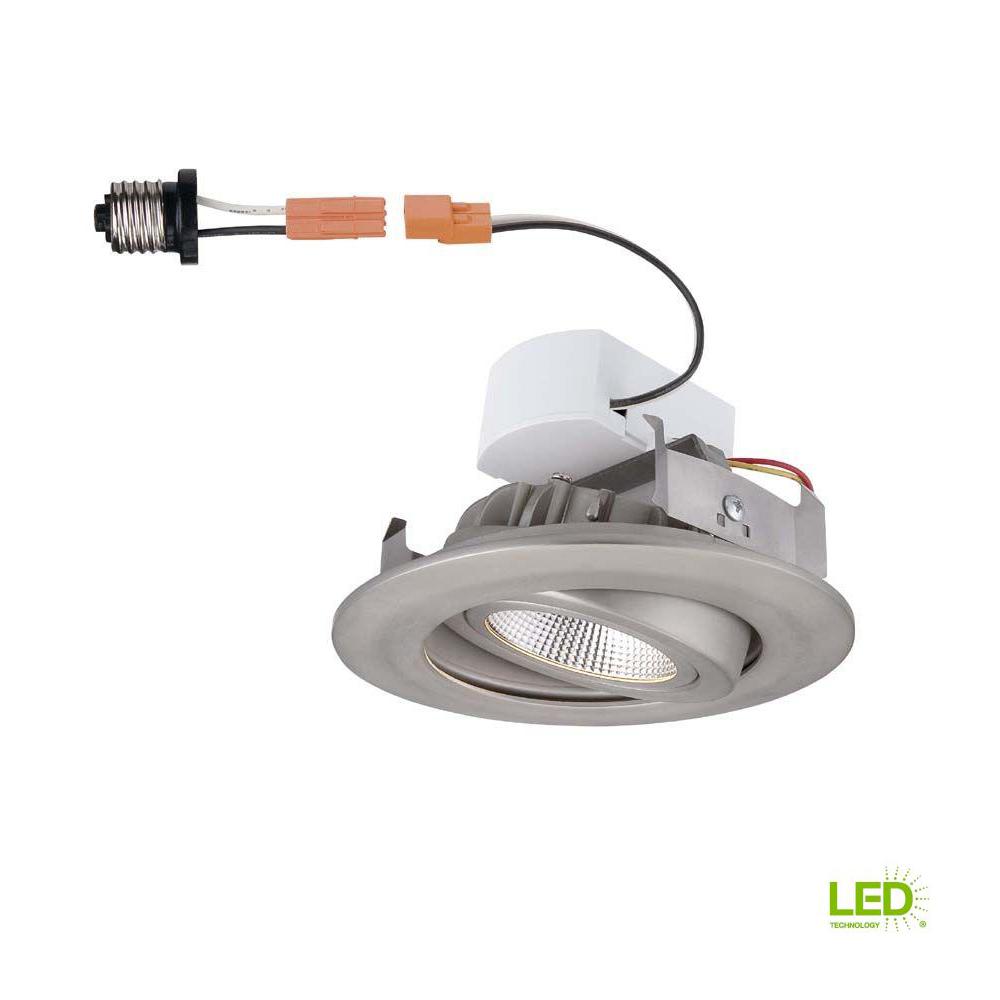 Recessed Lighting The Home Depot Brushed Nickel Recessed Led Gimbal Trim