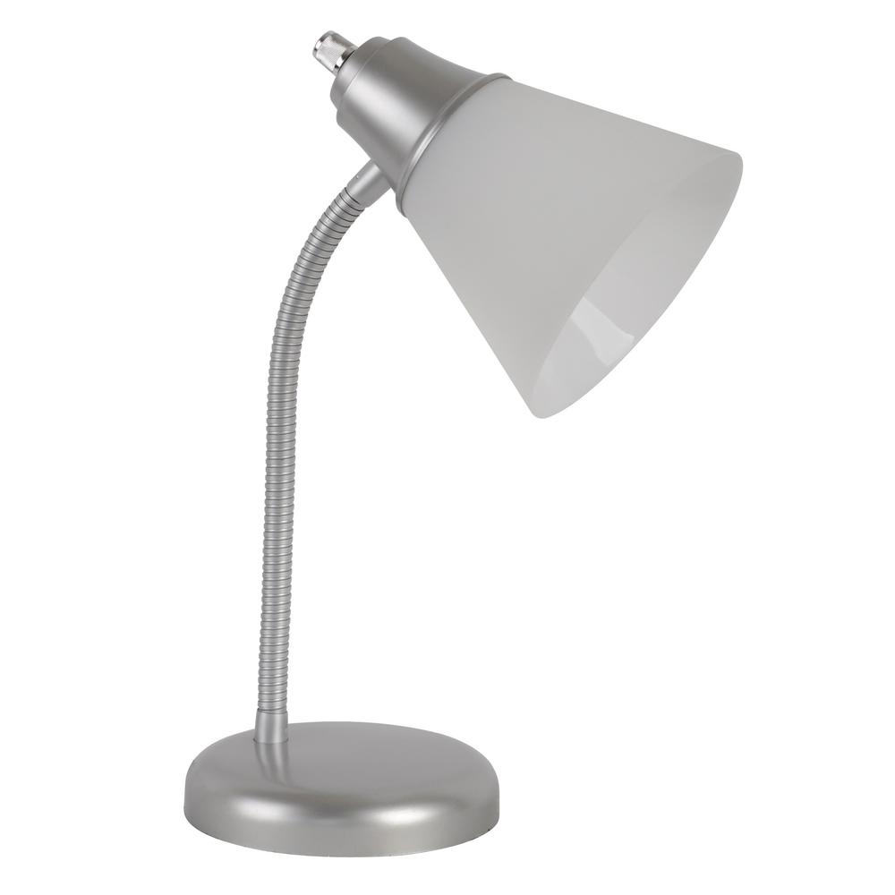 silver task lamp