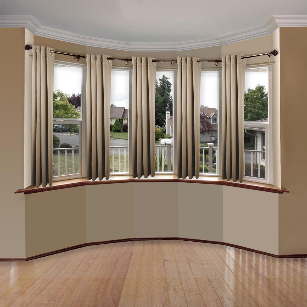 Emoh 13 16 Dia Adjustable 5 Sided Bay Window Curtain Rod 28 To 48