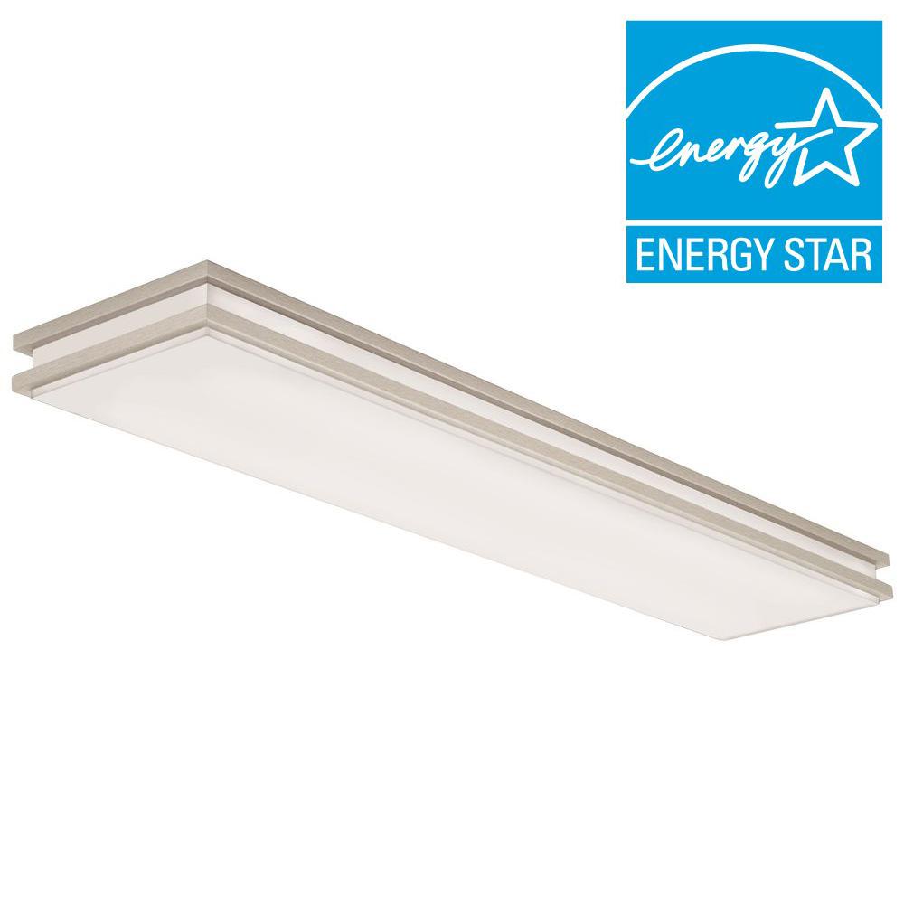 Bright White Flush Mount Lights Lighting The Home Depot Brushed Nickel Linear Saturn Led Flush Mount