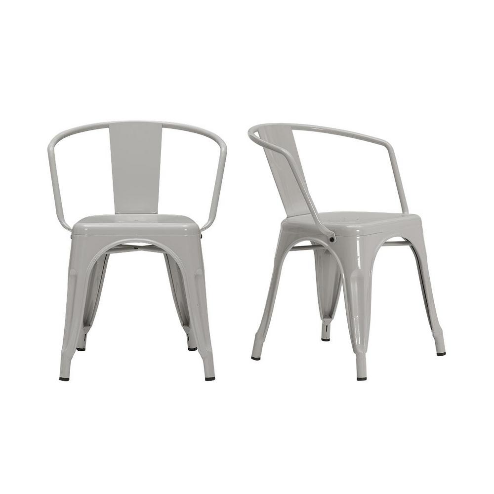 StyleWell StyleWell Black Metal Dining Chair (Set Of 2) (20.28 In. W X ...