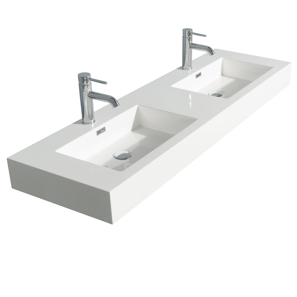 Integral Double Sink Vanity Tops Bathroom Vanities The Home Daniella 60 In W X 18 D Resin Double Basin Vanity Top
