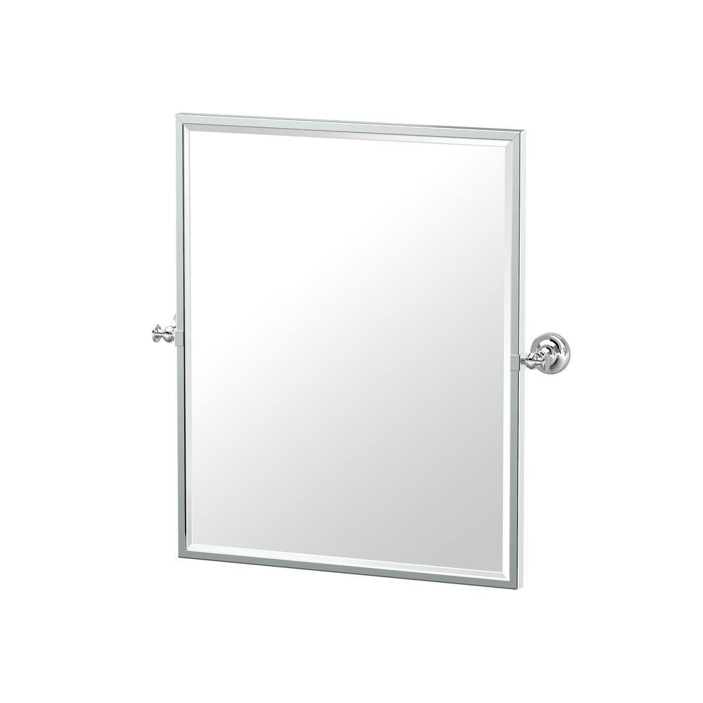 UPC 011296402997 product image for Gatco Tavern 24 in. x 25 in. Single Framed Small Rectangle Mirror in Satin Nicke | upcitemdb.com