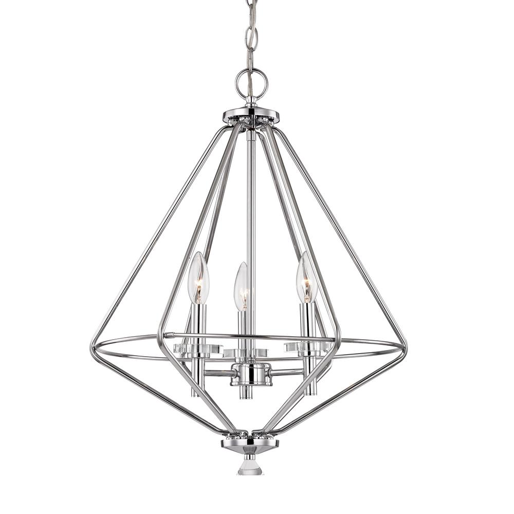 Radionic Hi Tech Julia 6 Light Polished Chrome Crystal Pendant With Marin 3 Light Polished Chrome Pendant With Crystal Accents