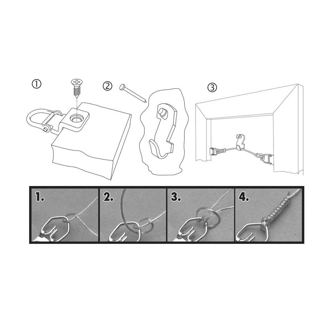 Hangz 25 Lb 1 Hole D Ring Canvas Flat Mount Wire Kit 11030 The Home Depot