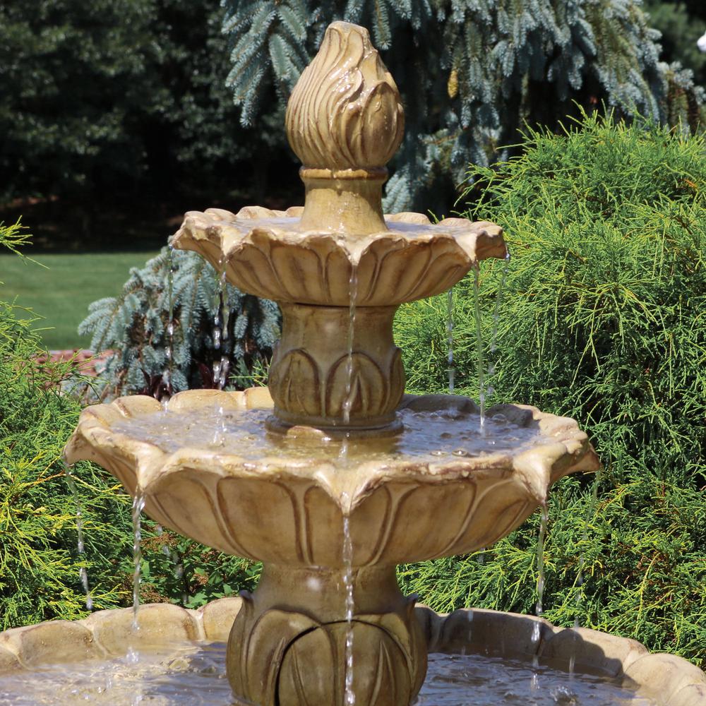 Sunnydaze Decor 3 Tier Polyresin Classic Tulip Outdoor Garden Tiered Water Fountain Xca 131502gds The Home Depot - Outdoor Garden Fountains Home Depot Sunnydaze Decor 3 Tier Polyresin Classic Tulip Outdoor Garden Tiered Water Fountain Xca 131502gds The Home Depot - Outdoor Garden Fountains Home Depot