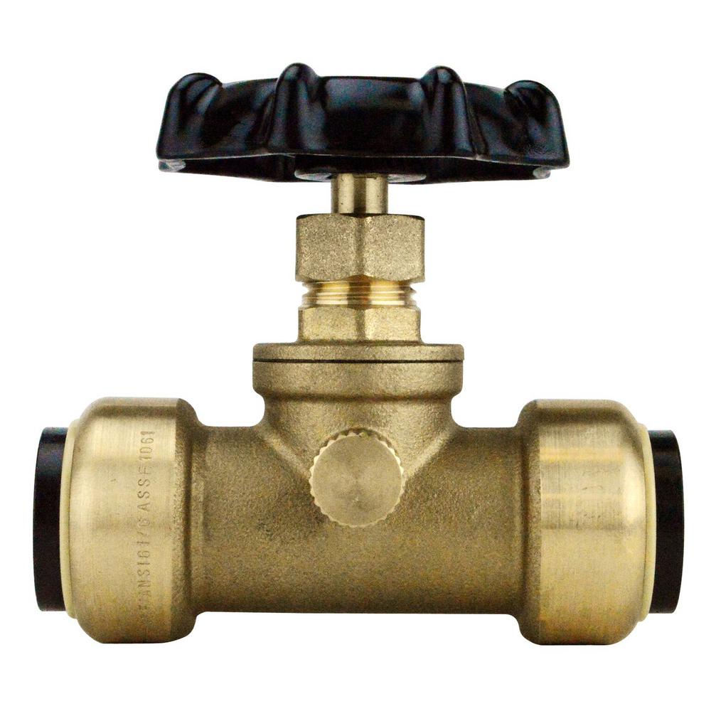 Tectite 3/4 in. Brass PushToConnect Stop Valve with DrainFSBSV34WD