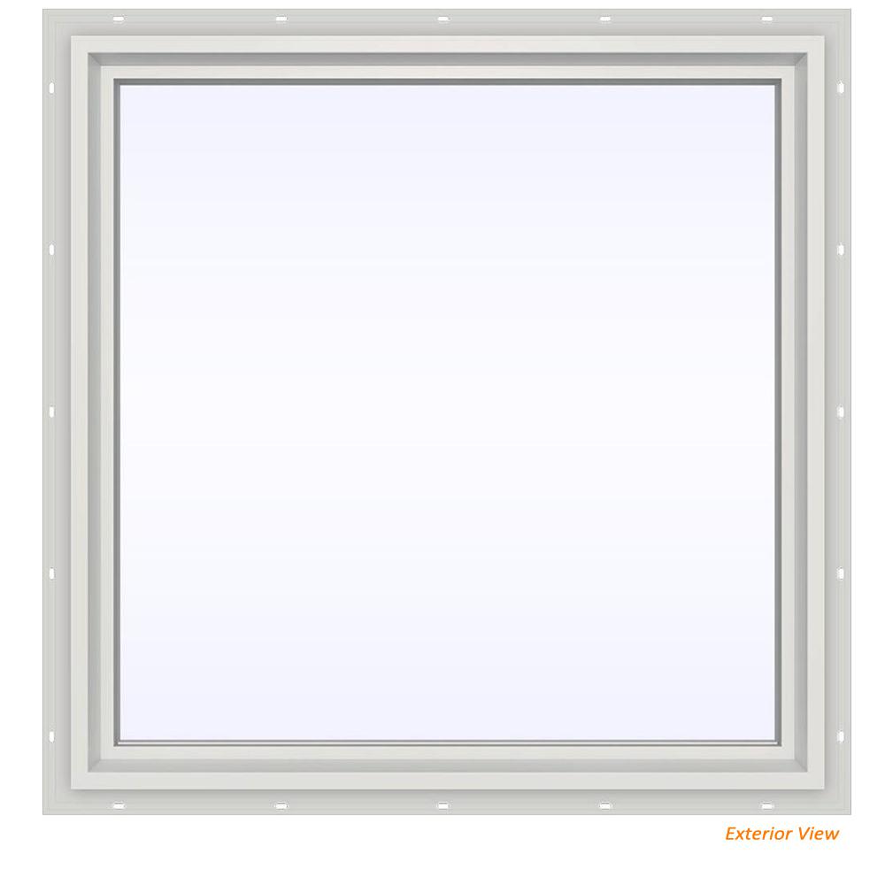 JELD-WEN 35.5 In. X 35.5 In. V-4500 Series White Vinyl Picture Window W ...