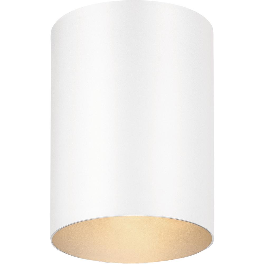 Flush Mounted Rust Resistant Modern Outdoor Lighting White 1 Light Aluminum Outdoor Flush Mount Cylinder Ceiling Fixture