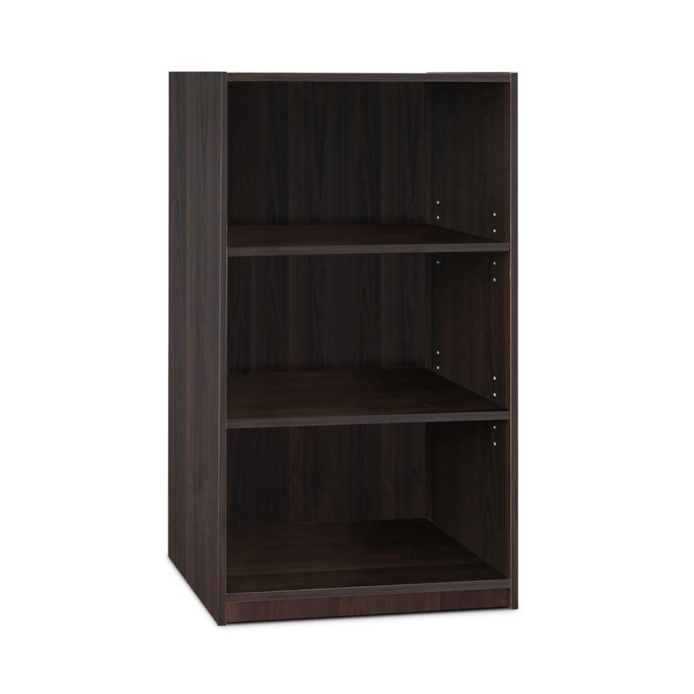 Furinno Jaya 3 Shelf Espresso Open Bookcase 14151r1cc The Home Depot Furinno Jaya 3 Shelf Espresso Open Bookcase