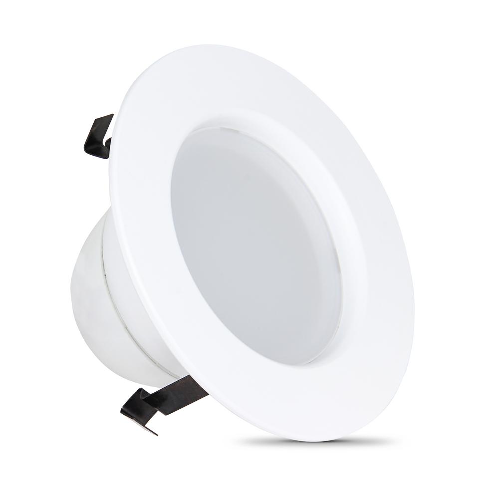 Feit Electric 4 In 7 2 Watt Dimmable White Integrated Led Energy Star Recessed Retrofit Trim Downlight With Color Changining Cct Feit Electric 4 In 7 2 Watt Dimmable White Integrated Led Energy Star Recessed Retrofit Trim Downlight With Color Changining Cct