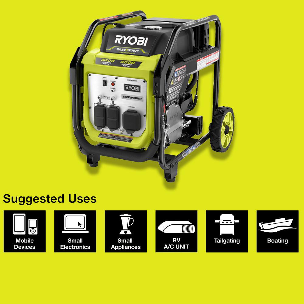 Reviews For Ryobi 4000 Watt Gasoline Powered Digital Inverter Generator Ryi4022x The Home Depot