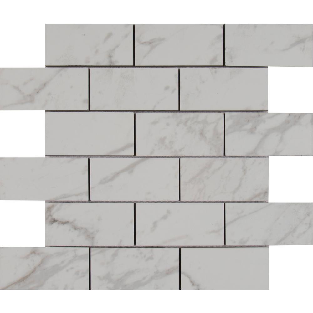 MSI Carrara 30 in. x 30 in. x 30 mm Polished Porcelain Mesh MSI Carrara 30 in. x 30 in. x 30 mm Polished Porcelain Mesh