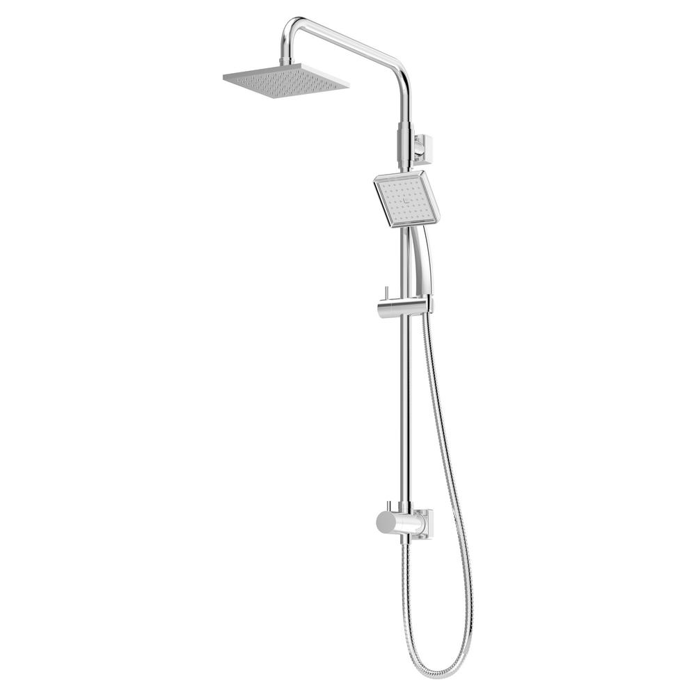 Square Handheld Showerheads The Home Depot Duro 1 Spray Hand Shower And Head Combo Kit With 6 In Chrome