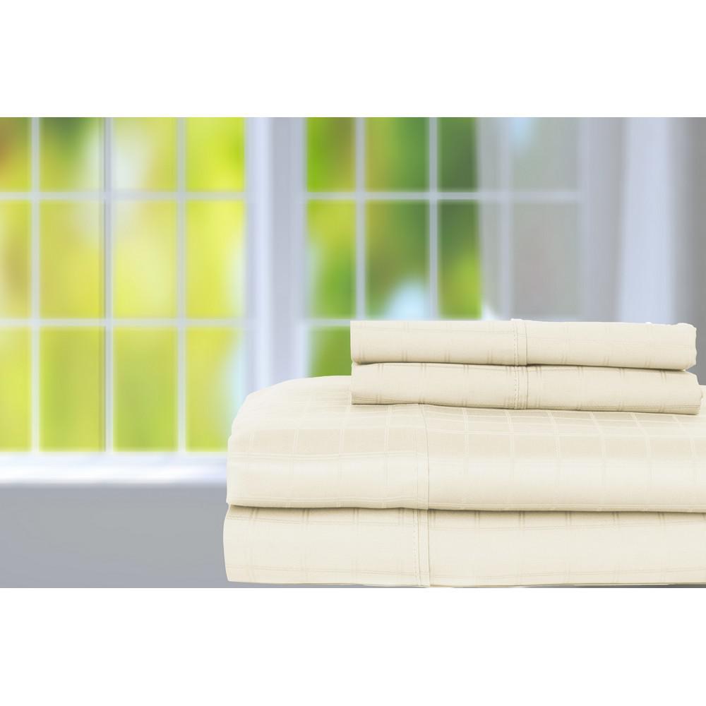 CASTLE HILL LONDON 4-Piece Ivory Solid 440 Thread Count Cotton King Sheet Set was $189.99 now $75.99 (60.0% off)