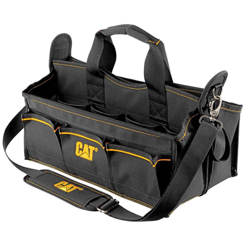 Polyester Tool Tote Storage Bag Organizer with Padded Shoulder Strap Tape Holder