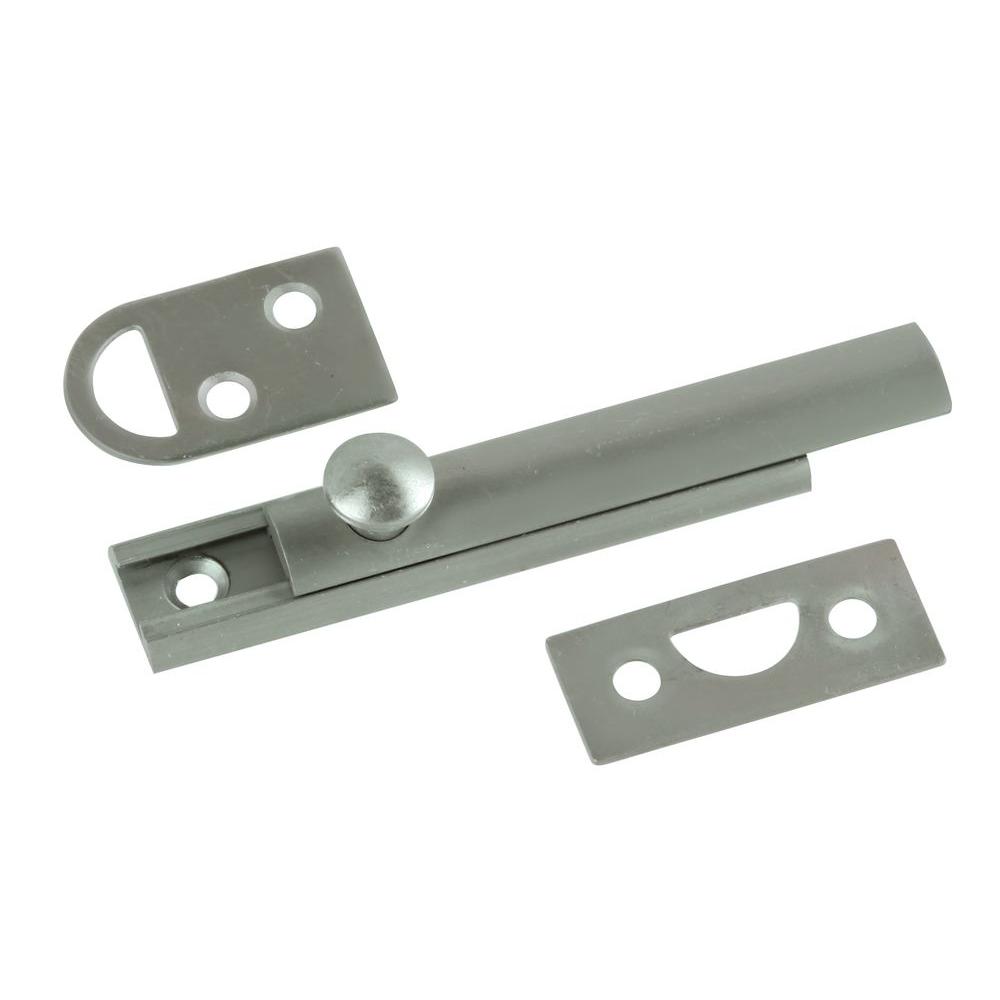 3 In Solid Brass Satin Nickel Slide Door Bolt